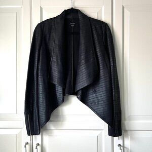 NWOT Marciano Shayna Drape Leather Jacket - Black